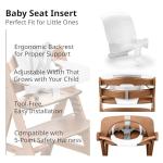hauck Adjustable Wooden High Chair for Babies and Toddlers - Includes Baby Insert, Tray & Safety Harness - Grows with Child up to 198 lbs - Walnut