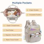 mommore Neoprene Diaper Bag Backpack Small Lightweight Baby Diaper Bags Water Resistant Diaper Backpack for Boys Girls Newborn with Changing Pad, Stroller Straps