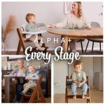 hauck Adjustable Wooden High Chair for Babies and Toddlers - Includes Baby Insert, Tray & Safety Harness - Grows with Child up to 198 lbs - Walnut