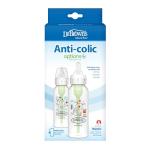 Dr. Brown's Natural Flow Anti-Colic Options+ Narrow Baby Bottle, Frog and Pig, 8 oz/250 mL, with Level 1 Slow Flow Nipple, BPA-Free, 0m+, 2-Pack