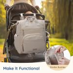 mommore Neoprene Diaper Bag Backpack Small Lightweight Baby Diaper Bags Water Resistant Diaper Backpack for Boys Girls Newborn with Changing Pad, Stroller Straps