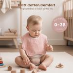 Konssy Muslin Baby Bibs 8 Pack, 100% Cotton Absorbent Bandana Drool Bibs for Teething and Drooling for Unisex Boys and Girls