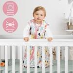 BSTOPPT 3 Pack Baby Sleep Sack 0-6 Months 100% Rayon Cotton Baby Sleeping Bag 2-Way Zipper Toddler Wearable Blankets Comfy Stretchy Lightweight TOG 0.3 （Heart&Pink&Floral）