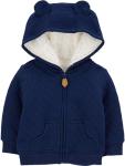 Simple Joys by Carter's unisex-baby Hooded Sweater Jacket with Sherpa Lining, Navy, 12 Months