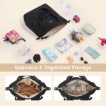 LOVEVOOK Diaper Bag Backpack,Diaper Bag Tote for Mom Dad with Changing Pad,Insulated Pockets, Convertible Mom Backpack with Pacifier Case（Black & Brown）