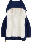 Simple Joys by Carter's unisex-baby Hooded Sweater Jacket with Sherpa Lining, Navy, 12 Months
