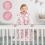 BSTOPPT 3 Pack Baby Sleep Sack 0-6 Months 100% Rayon Cotton Baby Sleeping Bag 2-Way Zipper Toddler Wearable Blankets Comfy Stretchy Lightweight TOG 0.3 （Heart&Pink&Floral）