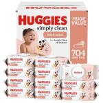 Huggies Simply Clean Fresh Scent Baby Wipes, 11 Flip-Top Packs (704 Wipes Total), Packaging May Vary