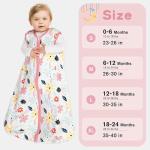 BSTOPPT 3 Pack Baby Sleep Sack 0-6 Months 100% Rayon Cotton Baby Sleeping Bag 2-Way Zipper Toddler Wearable Blankets Comfy Stretchy Lightweight TOG 0.3 （Heart&Pink&Floral）