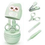 Baby Nail Kit, Baby's Manicure Kit and Pedicure kit with Cute Owl Shape Case Nail Clipper, Scissor, Nail File & Tweezer for Newborn, Infant & Toddler, Mothers Day Gifts(Green)