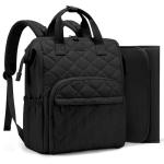 LOVEVOOK Small Diaper Bag Backpack, Mini Baby Bag for Girl Boy with Changing Pad, Diaper Backpack for Mom Dad with Stroller Buckles, Black