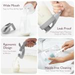 Momcozy Breast Milk Pitcher, Resistant to Heat and Cold Abrupt Temp Swings, No Leak Glass Breast Milk Fridge Storage Container with Wide Mouth, Fast Baby Formula Maker, Breastfeeding Essentials, Grey