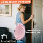 Collapsible Baby Bathtub - Large Baby Bath Tub with Thermometer & Cushion | Travel Portable Newborn Infant Bathtub | Foldable Toddler Bathtub for Baby 0 to 36 Months (Pink)