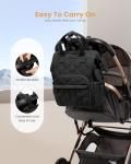 LOVEVOOK Small Diaper Bag Backpack, Mini Baby Bag for Girl Boy with Changing Pad, Diaper Backpack for Mom Dad with Stroller Buckles, Black