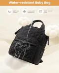LOVEVOOK Small Diaper Bag Backpack, Mini Baby Bag for Girl Boy with Changing Pad, Diaper Backpack for Mom Dad with Stroller Buckles, Black