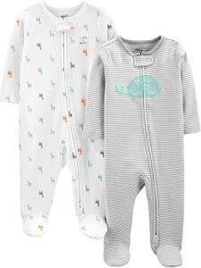 Simple Joys by Carter's Baby 2-way Zip Cotton Footed Sleep and Play