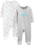 Simple Joys by Carter's Baby 2-way Zip Cotton Footed Sleep and Play