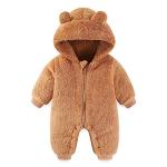 AiWMGL Newborn Baby Bear Outfit Suit 0-3 Months Girls Boys Fleece Jumpsuit Romper Hooded Winter Snowsuit Clothes