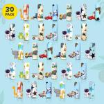 Omilion Baby Washcloth – 30 Pack of Flannel Newborn Washcloths – 100% Cotton - Fun, Colorful Designs – Reusable – Washable – 7x10 Inch Infant Washcloth Set