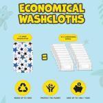 Omilion Baby Washcloth – 30 Pack of Flannel Newborn Washcloths – 100% Cotton - Fun, Colorful Designs – Reusable – Washable – 7x10 Inch Infant Washcloth Set