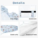 Vicloon Coverall Baby Feeding Bib, Weaning Bib Attaches to Highchair and Table, Long Sleeves Bib with Waterproof, Comfortable,Machine Washable, Baby Bib For 6 Month to 3 Years Old (Blue)