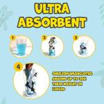 Omilion Baby Washcloth – 30 Pack of Flannel Newborn Washcloths – 100% Cotton - Fun, Colorful Designs – Reusable – Washable – 7x10 Inch Infant Washcloth Set