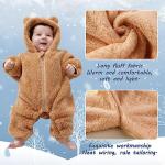 AiWMGL Newborn Baby Bear Outfit Suit 0-3 Months Girls Boys Fleece Jumpsuit Romper Hooded Winter Snowsuit Clothes