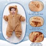 AiWMGL Newborn Baby Bear Outfit Suit 0-3 Months Girls Boys Fleece Jumpsuit Romper Hooded Winter Snowsuit Clothes