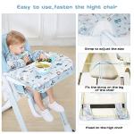 Vicloon Coverall Baby Feeding Bib, Weaning Bib Attaches to Highchair and Table, Long Sleeves Bib with Waterproof, Comfortable,Machine Washable, Baby Bib For 6 Month to 3 Years Old (Blue)