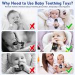 Teething Relief Teethers Toys for Babies 3-6-12 Months Gifts, Food Grade Silicone Sensory Baby Remote Control Teether Bath Toy for Newborn Infant Boy Girl Autism Birthday Christmas Gift, Black