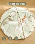 Fortella Baby Play Gym & Activity Mat, Machine Washable & Foldable Tummy Time Mat with 5 Detachable Toys, Certified Safe Newborn Essentials Gift for Baby Registry 0-12 Months (Sage Green)