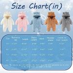 AiWMGL Newborn Baby Bear Outfit Suit 0-3 Months Girls Boys Fleece Jumpsuit Romper Hooded Winter Snowsuit Clothes