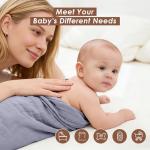 Ease Cubs 3-Pack Muslin Hooded Baby Towels, 100% Cotton, Ultra-Soft & Absorbent Baby Bath Towels with Hood for Babies, Infant, Toddler and Newbron (Grey and Navy Blue Series,32" x 32")