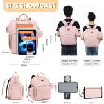 ROSEGIN Pink Diaper Bag Backpack for Baby Girls - Baby Shower Gifts for Mom, Quilted Diaper Bag with Changing Pad, Pacifier Case, Insulated Pockets, Stroller Straps, 35L Large Capacity - Cute