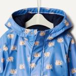 Amazon Essentials Baby Boys' Water-Repellent Rain Jacket with Quilted Lining, Cornflower Blue Elephants, 24 Months
