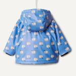 Amazon Essentials Baby Boys' Water-Repellent Rain Jacket with Quilted Lining, Cornflower Blue Elephants, 24 Months