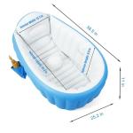 PandaEar Baby Inflatable Bathtub, Portable Travel Baby Infant Bath Tub Toddler Bathtub with Air Pump, Foldable Non-Slip Shower Basin Mini Air Swimming Pool for Newborn (Blue)