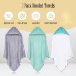 CORAL DOCK 3 Pack Baby Hooded Bath Towel Sets, Ultra Absorbent Baby Essentials Item for Newborn Boy Girl, Baby Bath Shower Towel Gifts for Infant and Toddler - Classic Neutral Plaid