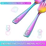 VITEVER 10 Pack Toddler Utensils, Stainless Steel Rainbow Silverware Set for Kids, Children Safe Cutlery Set Includes Forks and Spoons - Dishwasher Safe