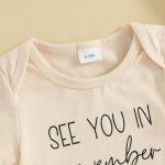 Yccutest Surprise Pregnancy Announcement Baby Onesie Newborn Infant Reveal Ideas Baby Announcement Bodysuit Unisex 0-3 Months (Apricot November,Newborn)