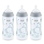 NUK Smooth Flow Anti Colic Baby Bottle, 10 oz, 3 Pack, Elephant