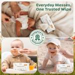 Naty Baby Wet Wipes | Natural, Unscented, 98% Purified Water for Sensitive Skin | Plant-Based & Fragrance-Free | Plastic-Free & Compostable | Gentle Diaper Wipes for Newborns | 168 Count (3 Packs)