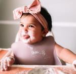 Moonkie Silicone Baby Bibs Set of 2, BPA Free Waterproof Baby Bibs for Eating, Soft Adjustable Silicone Bibs for Babies 6-12 Months, Toddler Bibs with Large Pocket Food Catcher (Ether/Sage)