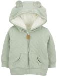 Simple Joys by Carter's unisex-baby Hooded Sweater Jacket with Sherpa Lining, Green, 0-3 Months