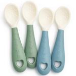 4-Pack Silicone Baby Spoons, Seposeve Soft Gum-Friendly First Feeding Spoons for Babies, Baby Feeding Utensils Essentials, Easy-Grip Handle, BPA Free, Dishwasher Safe, 2 Green 2 Blue