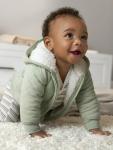 Simple Joys by Carter's unisex-baby Hooded Sweater Jacket with Sherpa Lining, Green, 0-3 Months