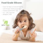 4-Pack Silicone Baby Spoons, Seposeve Soft Gum-Friendly First Feeding Spoons for Babies, Baby Feeding Utensils Essentials, Easy-Grip Handle, BPA Free, Dishwasher Safe, 2 Green 2 Blue