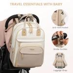 LOVEVOOK Diaper Bag Backpack, Baby Bag with Changing Pad, Large Diaper Backpack Boy Girl, Waterproof Baby Registry Bag for Mom Dad with Stroller Buckles, Beige-khaki