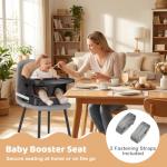 BABY JOY High Chair, 9-in-1 Convertible Highchairs for Babies and Toddlers, Booster Seat | Table & Chair Set | Stool, Adjustable Legs, Removable Tray, Safety Harness & Waterproof PU Cushion (Brown)