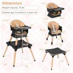 BABY JOY High Chair, 9-in-1 Convertible Highchairs for Babies and Toddlers, Booster Seat | Table & Chair Set | Stool, Adjustable Legs, Removable Tray, Safety Harness & Waterproof PU Cushion (Brown)